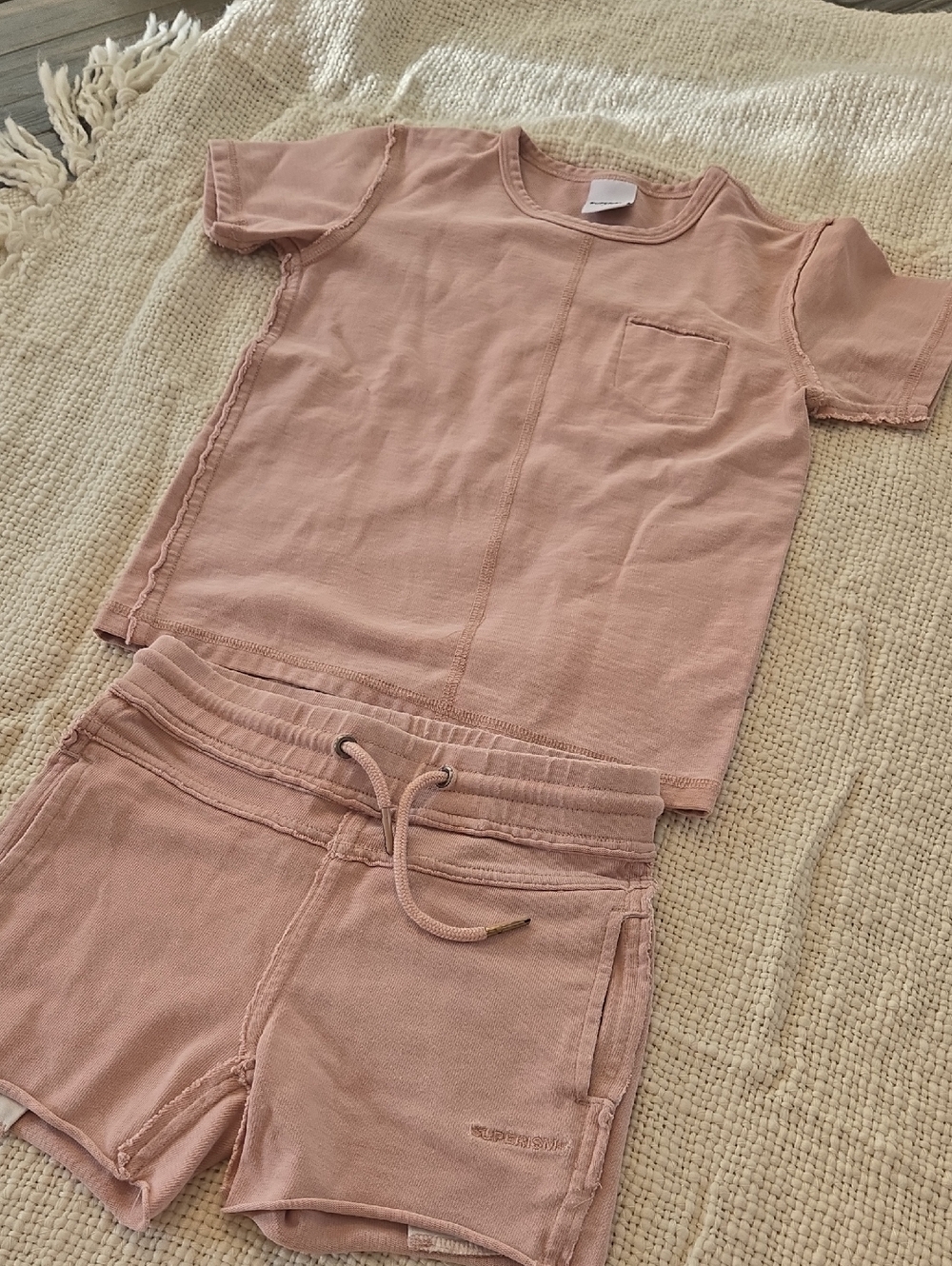 Kids Matching Set - Dusty Pink Tee & Shorts